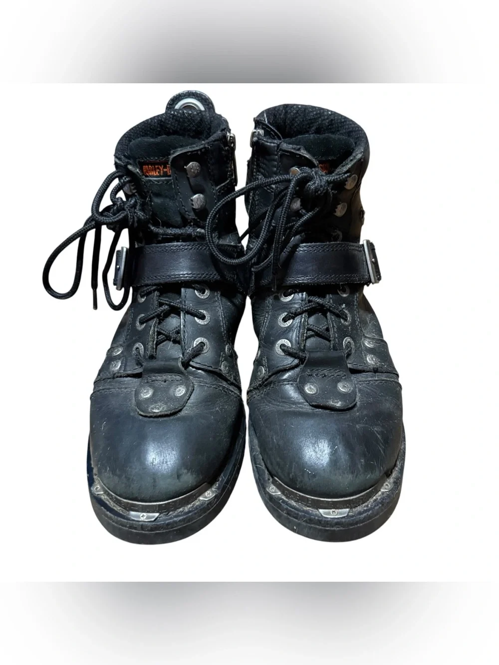 Harley Davidson Brake Buckle Boots Mens 9.5 M Black Leather Motorcycle Moto